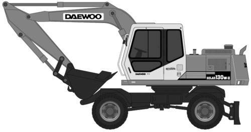 Product picture Daewoo Doosan Solar 130W-V Excavator Operation Owner Maintenance Service Manual # 1 Download